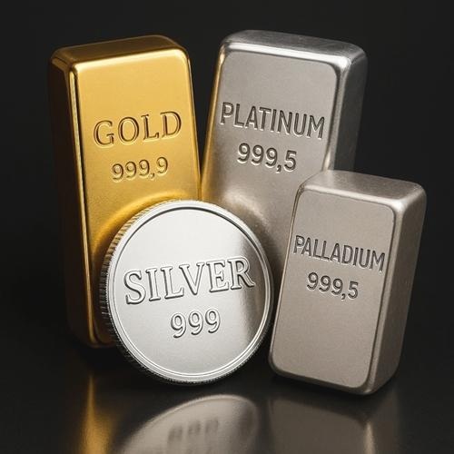 Gold, Silber, Platin und Palladium